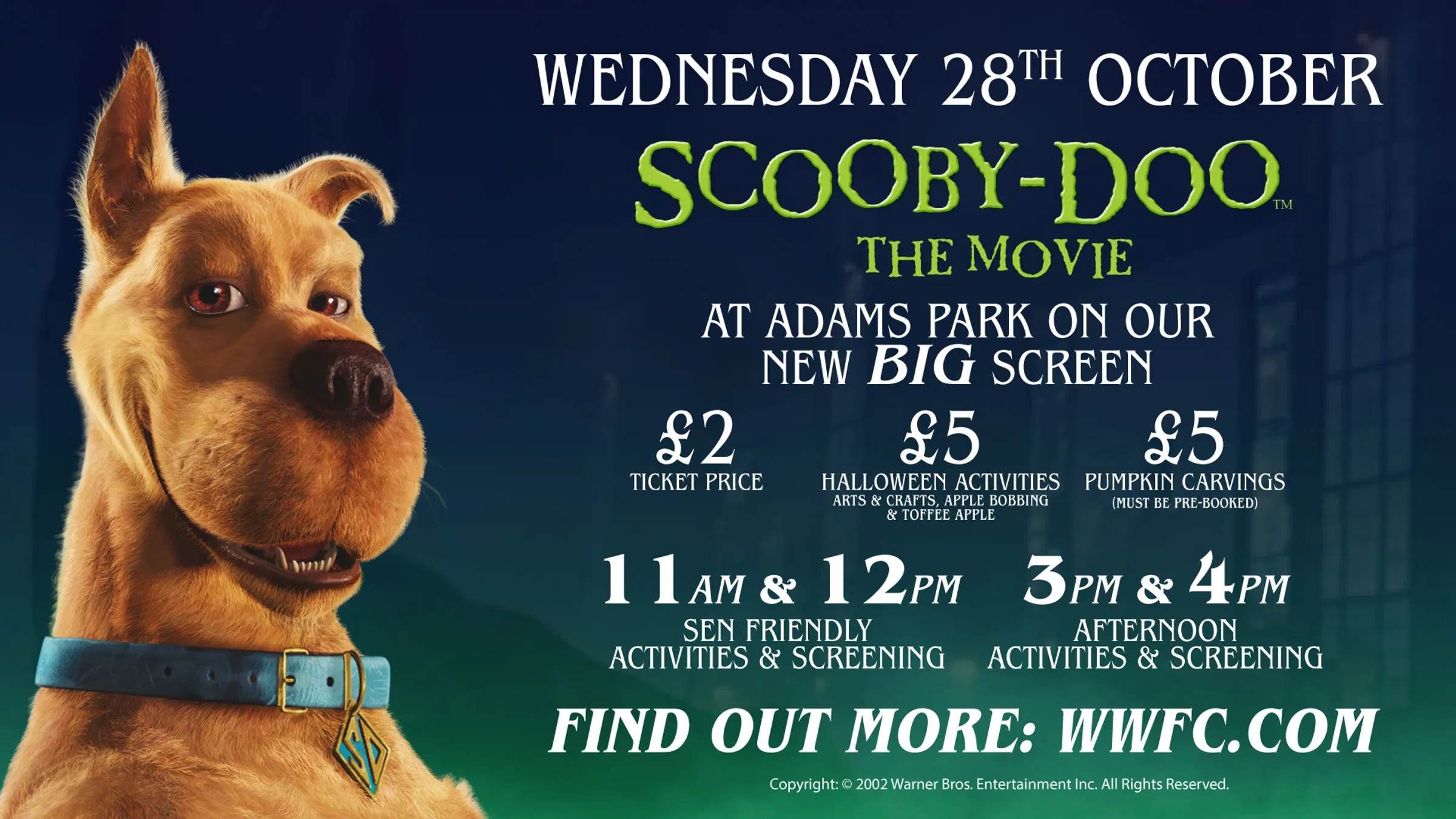 Halloween family fun and Scooby Doo screening at Adams Park!